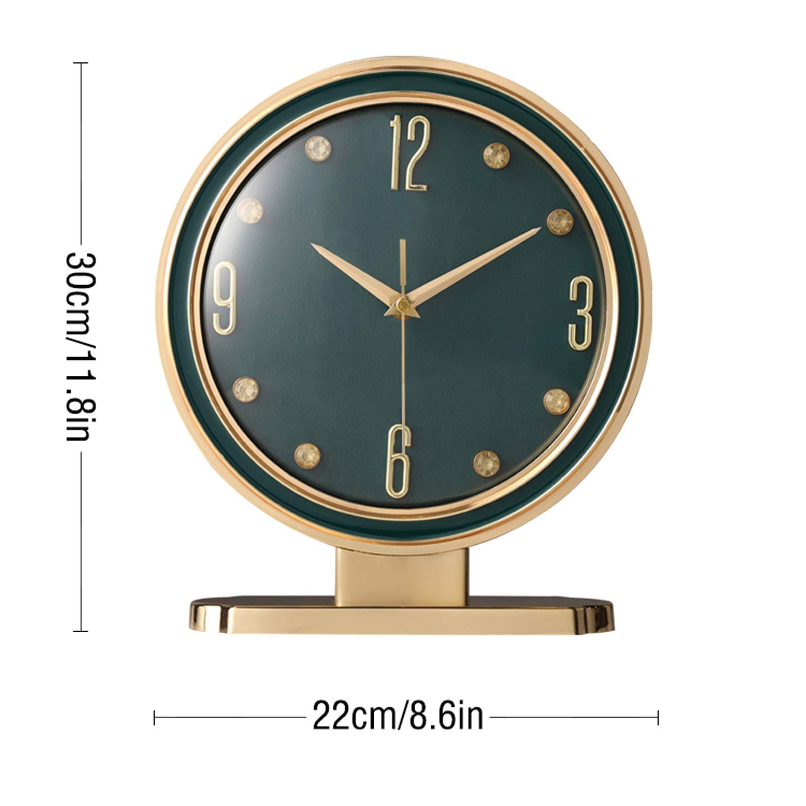 Décorative Horloge de Bureau en Alliage de Cuir, Pendule de Salon, Horloge de Table créative for la Maison, Ornements pour Bureau Chambre Table(Blue)
