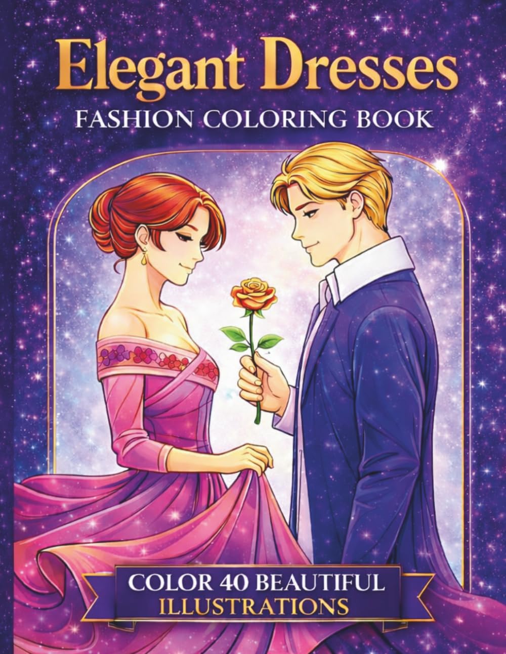 Elegant Dresses: Fashion Coloring Book: 40 Elegant Fashion Designs for Relaxation – Gothic & Victorian Inspired Coloring Book for Adults