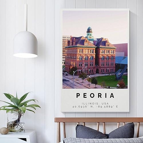 Miniatura 5 de Póster de Peoria Bunter Druck, Peoria Wandkunst, Peoria Foto Dekor, lienzo para pared, póster para el hogar, escuela, oficina, decoración sin marco,