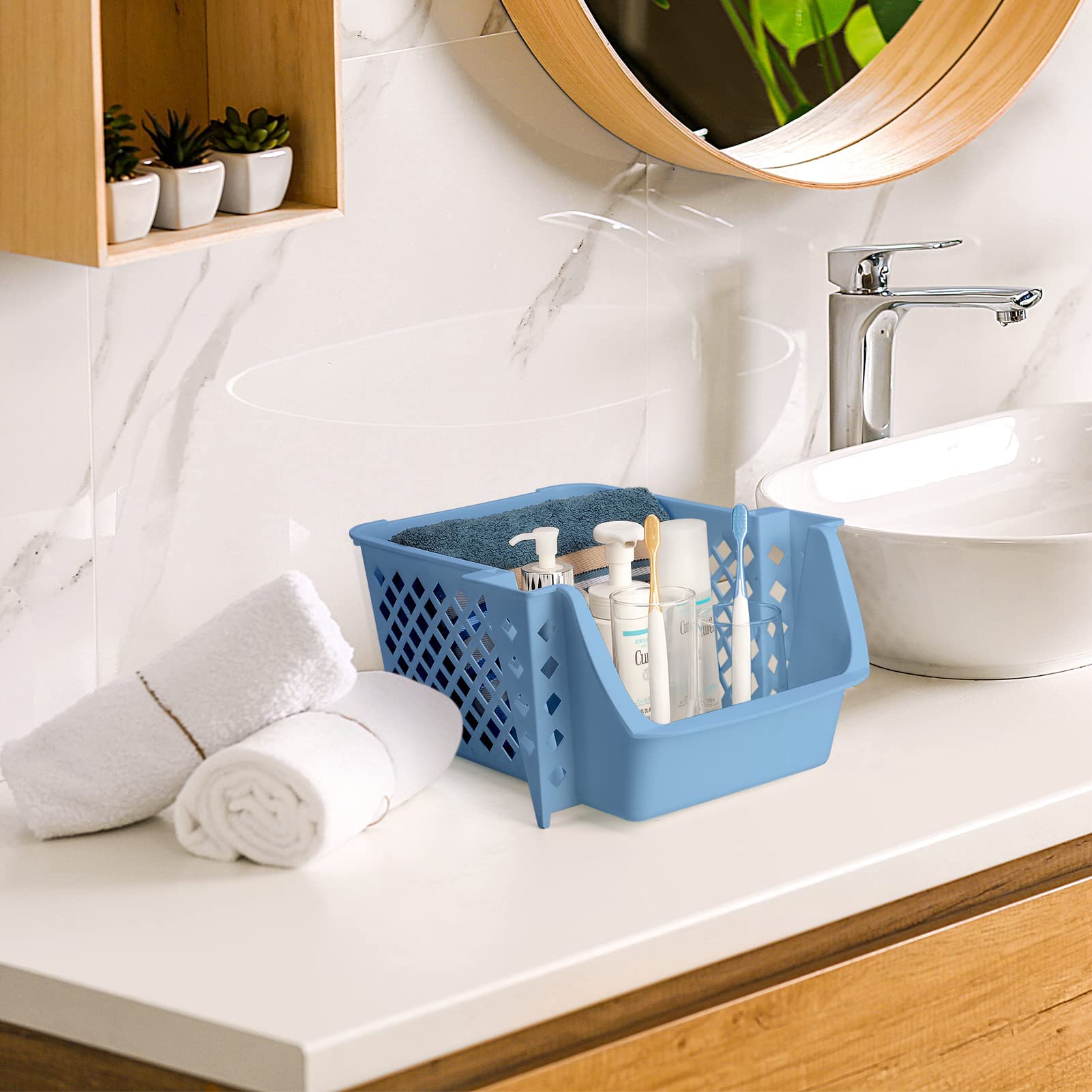 Titan Mall Stackable Storage Bins Organizer Bins for Food, Snacks