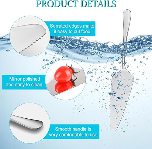 Miniatura 3 de Juego de 5 piezas de servidor para tartas, cortador de tartas de acero inoxidable, espátula de pizza, cortador triangular para tartas, utensilios de