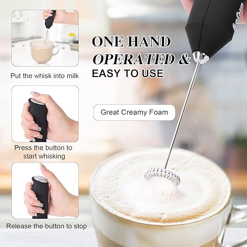 Miniatura 4 de Espumador de leche mezclador eléctrico para café, batidor de mano, agitador de bebidas, varita mezcladora, mini licuadora de espuma de café de mano