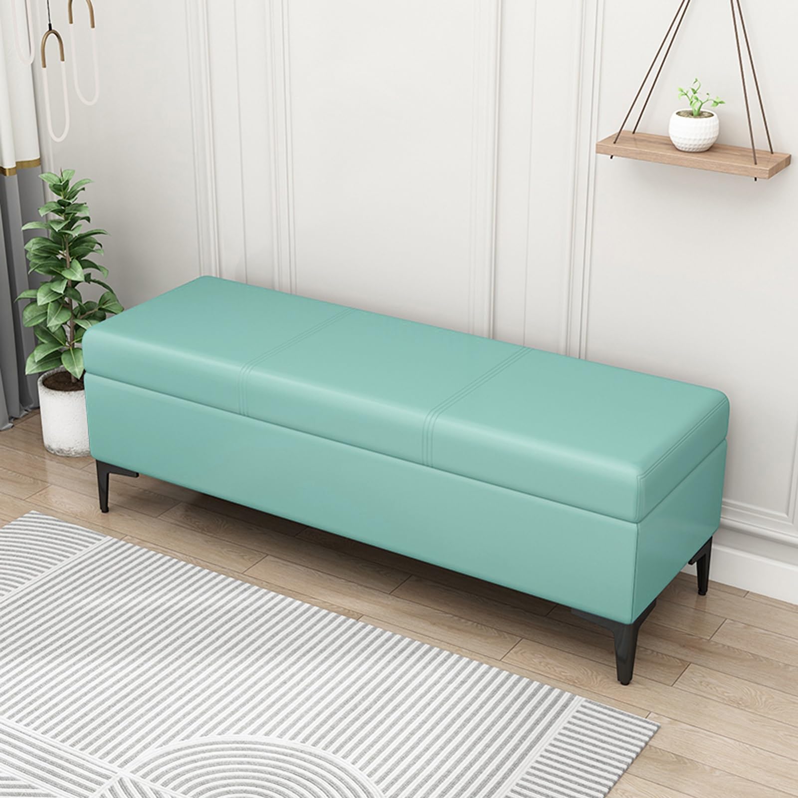 Banc ottoman de rangement extra long supportant 136 kg