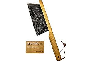13 Inch Horsehair Round Dust Brush for Counter, Furniture, Drafting, Patio, Fireplace Cleaning