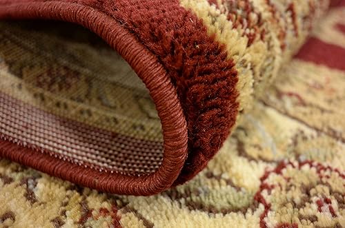 Miniatura 10 de Unique Loom - Colección Voyage - Alfombra redonda tradicional oriental, marrón, Polipropileno, RojoBronceado