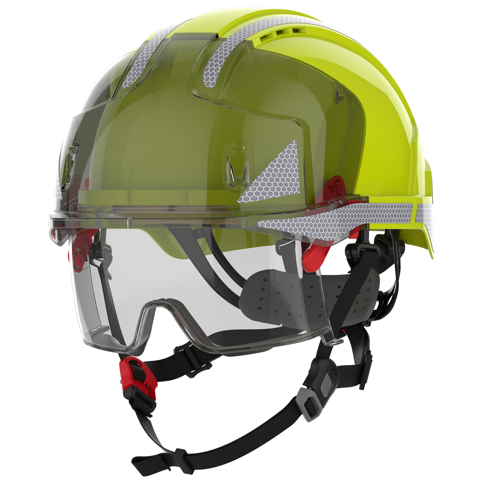 JSP Casque de chantier Double norme crémaillère EVO VISTAlens Dualswitch CR2 Jaune/Fumé - Protection EPI