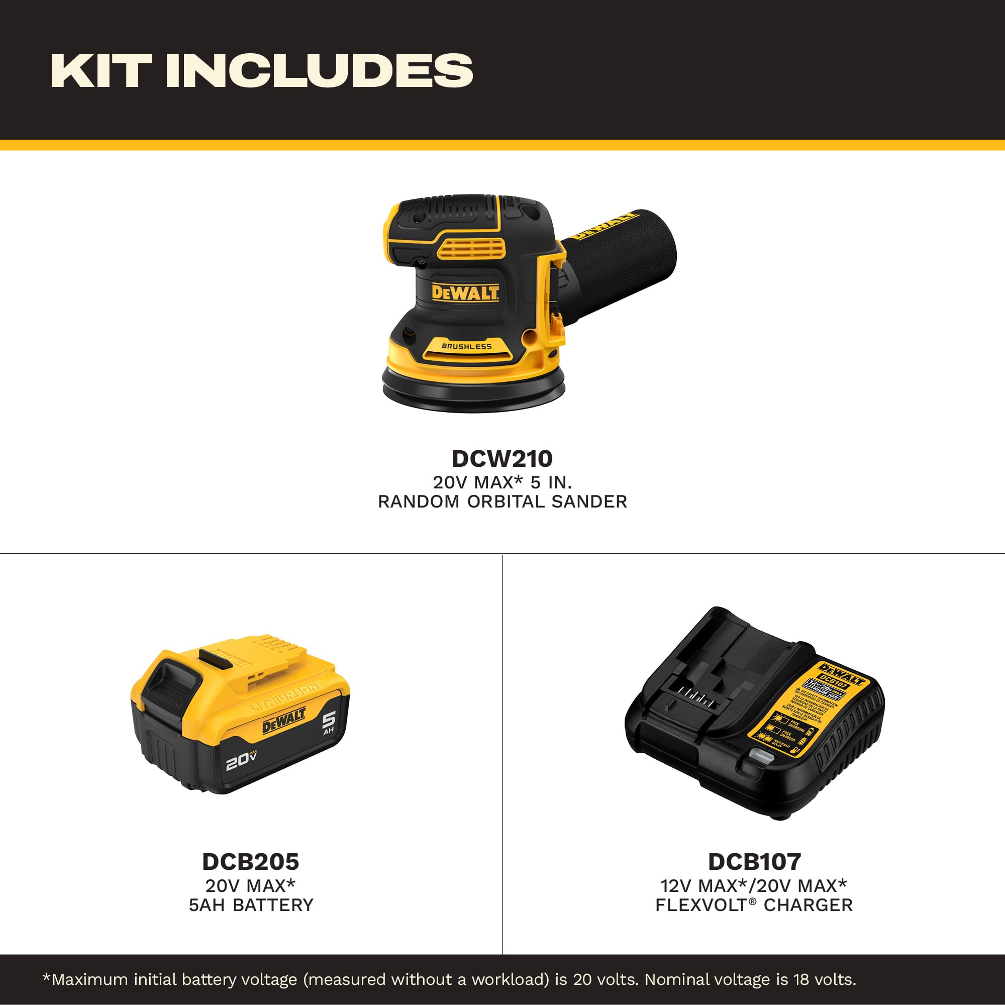 DEWALT 20V Brushless Sander Kit - Powerful & Cordless -2