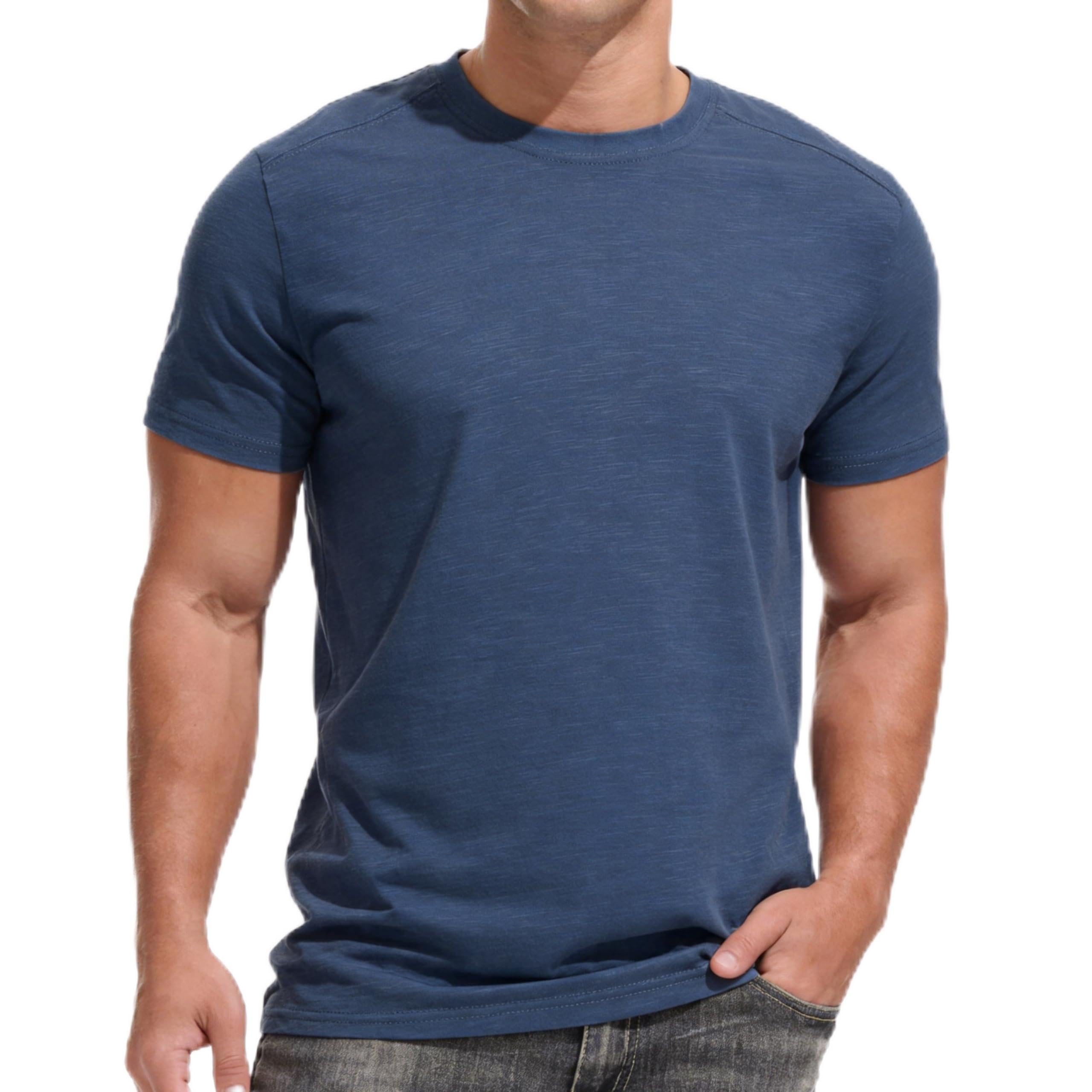 MRING für Herren 95% Baumwolle Sommer Einfarbig Basic Top Männer Kurzarm T-Shirt