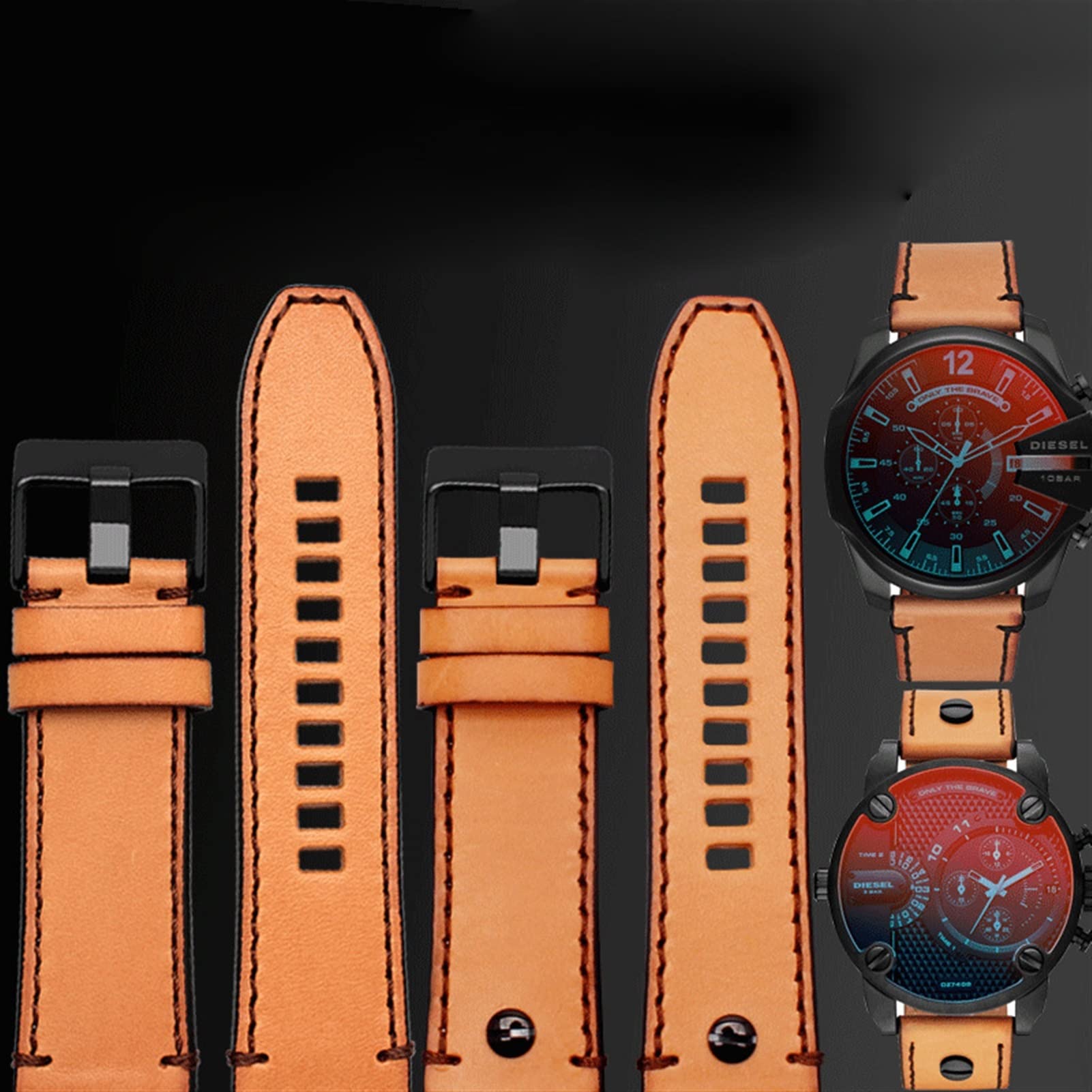 Cinturino in vera pelle per orologio diesel DZ4476/4482 DZ7408 7406 4318 cinturino 22 24 26 28 millimetri di grandi dimensioni da uomo cinturino da polso