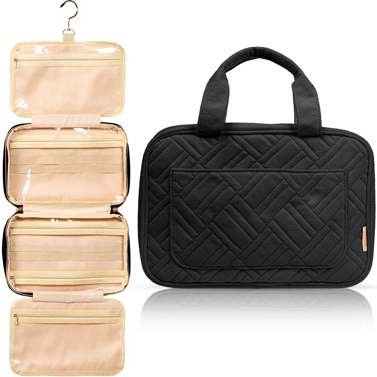 Conair Trousse De Toilette De Voyage - Trousse De Maquillage Parfait Pour Les Vacances Forme Week End Imprim Palmier Rose