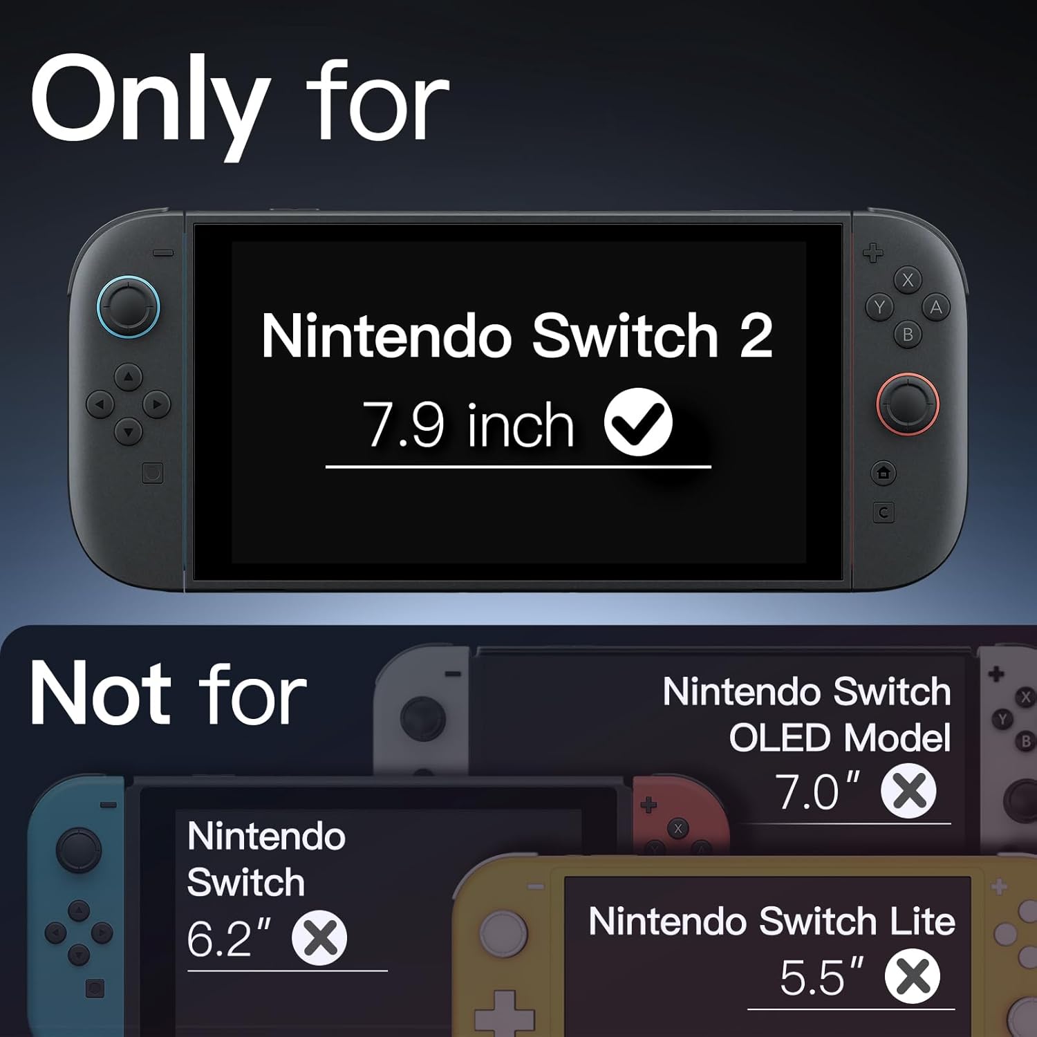 JETech Slim Dockable Case for Nintendo Switch 2 (2025) 7.9 Inch, Soft TPU Grip Cover for Joy-Con Detachable, Matte Carrying Protective PC Back Shell, Anti-Scratch (Black) - Image 2