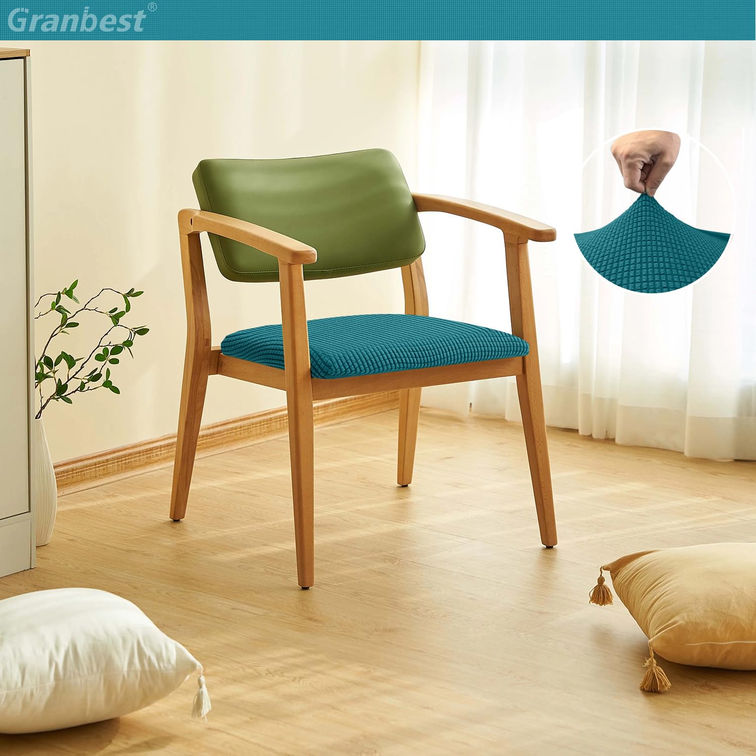 Granbest Jacquard Dining Chair Seat Covers Set of 4 - Image 4