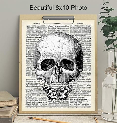 Miniatura 3 de Gothic Skull Wall Art - Skull Wall Decor - Goth Wall Art Room Decor - Goth Butterfly - Gothic Living Room Decor - Gothic Home Decor - Gothic Wall