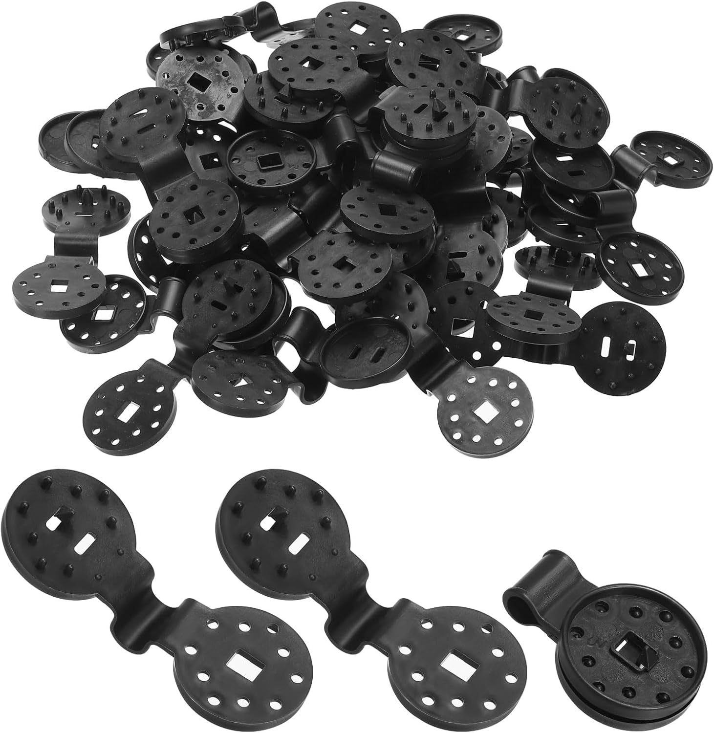 100-Pack Shade Cloth Clips – Sun Shade Netting Lock Grip, Durable Plastic Garden Greenhouse Fixing Clamps for Outdoor Agricultural Mesh Netting, Black