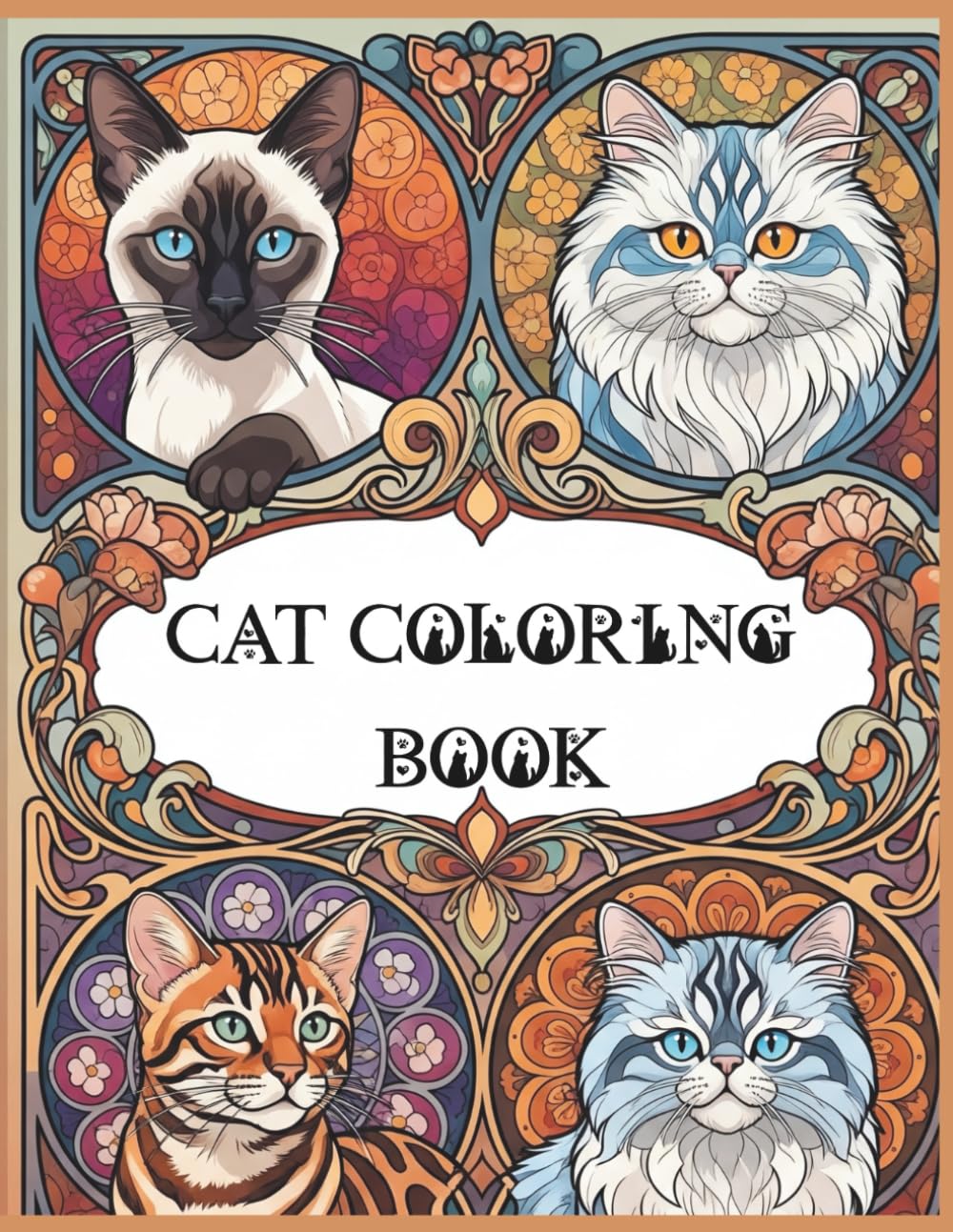Cat Coloring book: Cat Mandala for adults and teens, cute coloring book for cat lovers