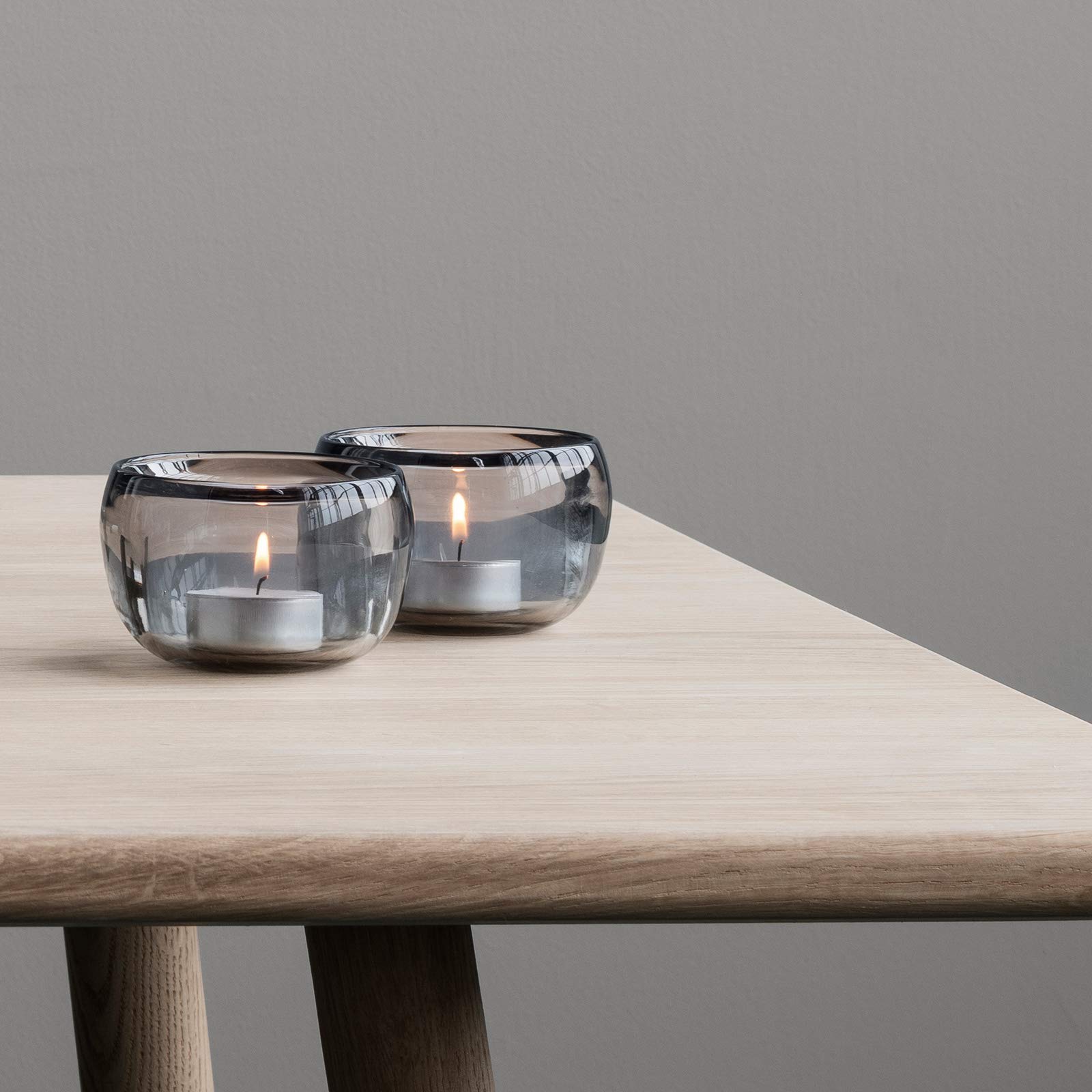 Stelton - Bougeoir Ora - Verre - Fumé - Lot de 2