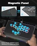 Haute42 Leverless Controller Arcade Stick: Magnetic Leverless Arcade Stick with RGB Rims,Premium Black Haute42 C16 Controller for PC/PS3/PS4/Switch Game with Lock Button Support Hot Swap & SOCD