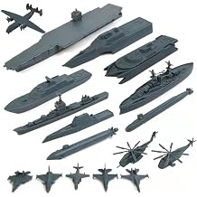 Aircraft Carrier Toy, 17PCS Plastic Army Toys Includes Small Scale Fighter Jet, Battleships, Submarine and More for Boys & Girls Kids