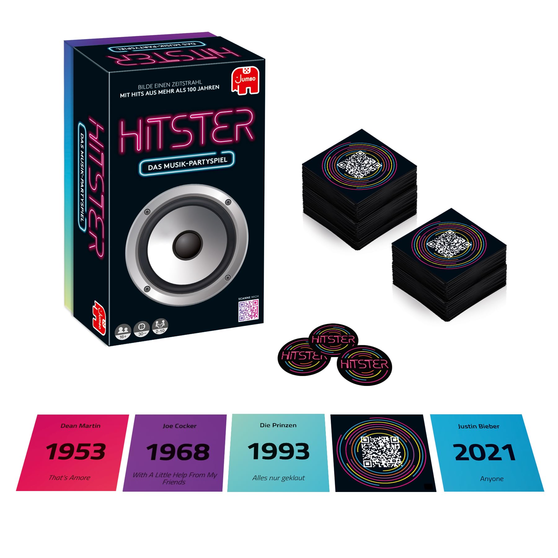Hitster Original, EIN Party- und Kartenspiel für Erwachsene und Familien - 2 bis 10 Spieler ab 16 Jahren, Deutsch (DE) - 5