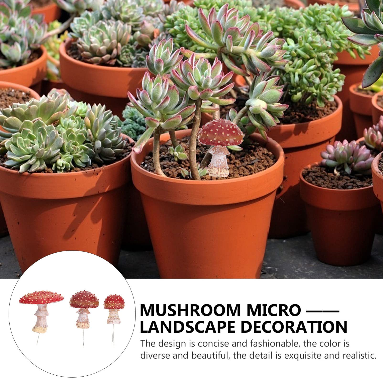 Kit A Champignon 100 Mini Champignons Déco En Résine - 3 Tailles (0.8-1.5cm) - Pour Jardins Miniatures, Aquariums Mini Figurines Pour Aquarium