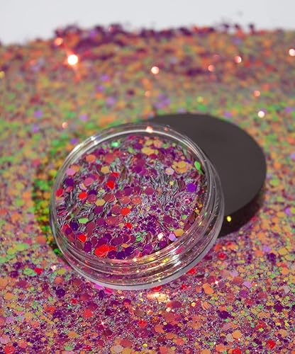 Miniatura 2 de KARIZMA Galaxy Dust Body Glitter. Cara gruesa, cabello, ojos y cuerpo para mujeres. Accesorios para festivales, maquillaje cosmético. Set de