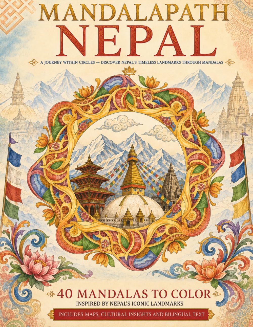 MANDALAPATH: MARVELS OF NEPAL: 40 Mandalas Inspired by Nepal's Iconic Landmarks with Maps, Cultural Insights and Bilingual Notes (Colouring the World – A Journey Through Mandalas)