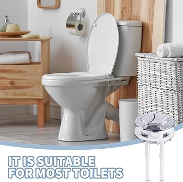 Toilet Push Button Replacement,Toilet Cistern Flush Parts,Round Head Dual Flusher Buttons,Toilets Water Tank Accessories,Easy to Install,Sturdy and Durable,for Bathroom Pedestal Water Tanks Repair