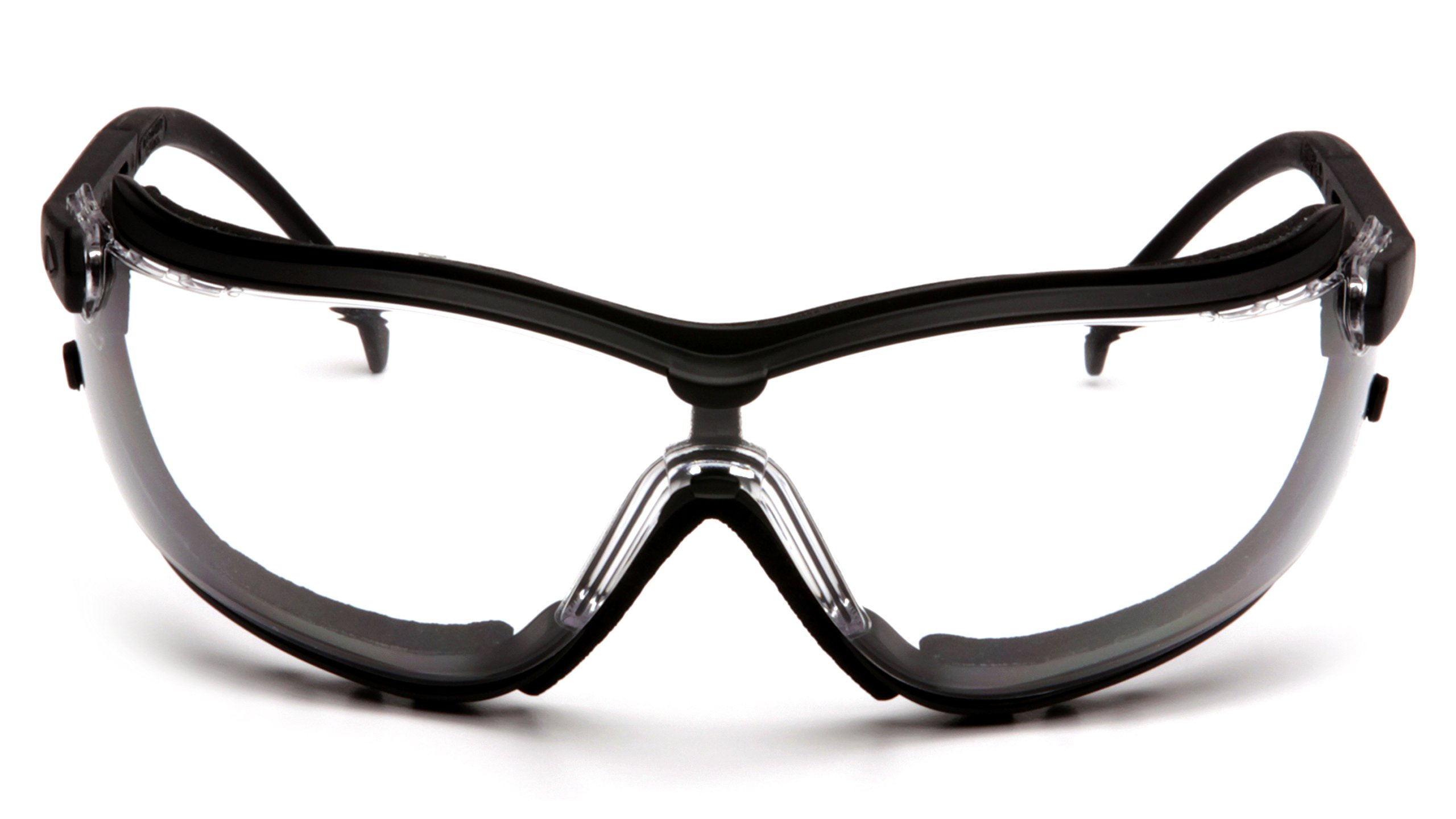 Pyramex V2G Sicherheitsbrille, schwarzer Rahmen/klare Anti-Beschlag-Gläser