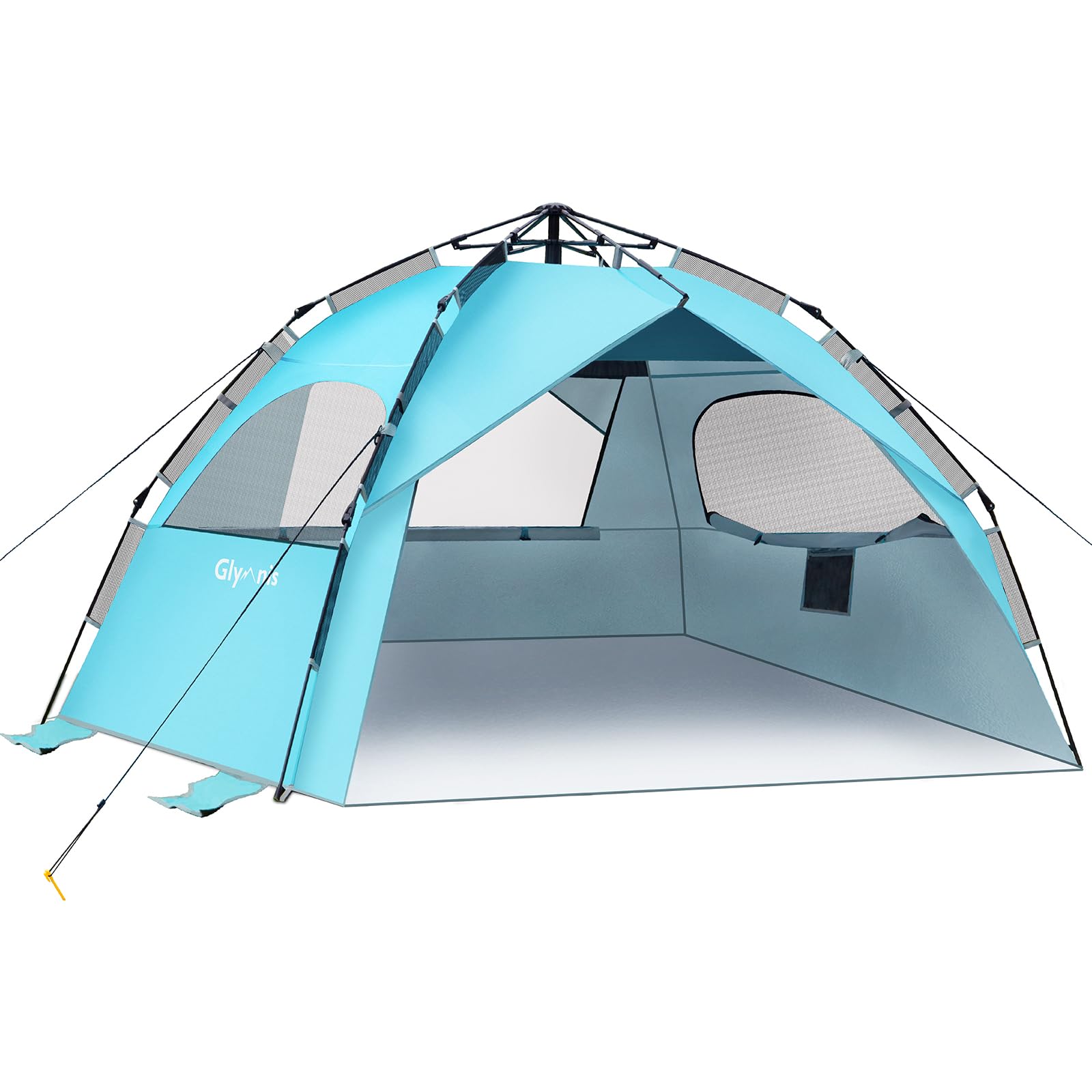Glymnis Tente de Plage 4-6 Personnes Pop Up Tente de Plage hydraulique Automatique Abri Solaire Portable UPF 50+ Protection UV
