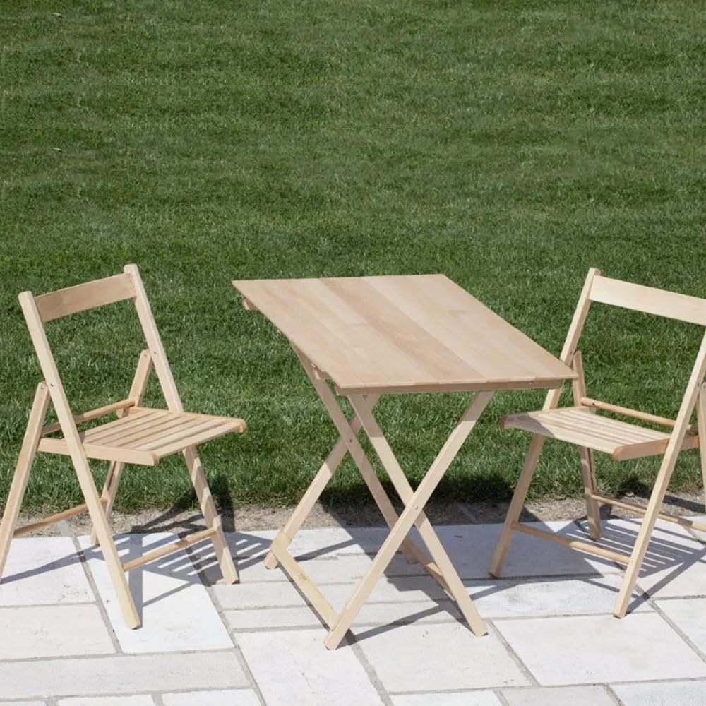 PALUPLUS Tavolo Pieghevole da Giardino in Legno di Faggio, Misura 80x60x72 cm, Tavolino Richiudibile dal colore Naturale, Tavolo da Picnic, Campeggio, Terrazzo -269C