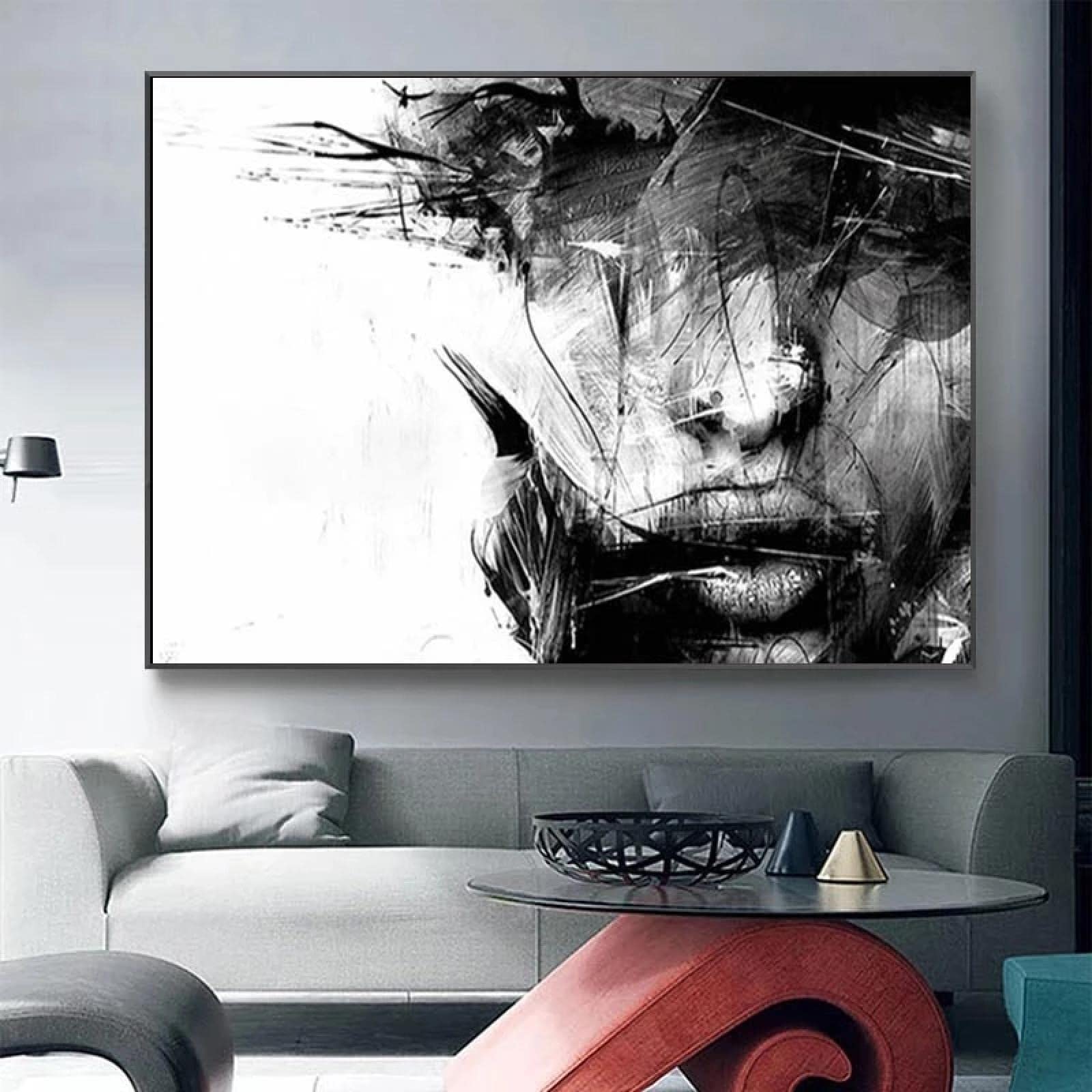 Dpnto molto nero su tela, dpnto d'arte orgnale su tela, arte murale astratta moderna
