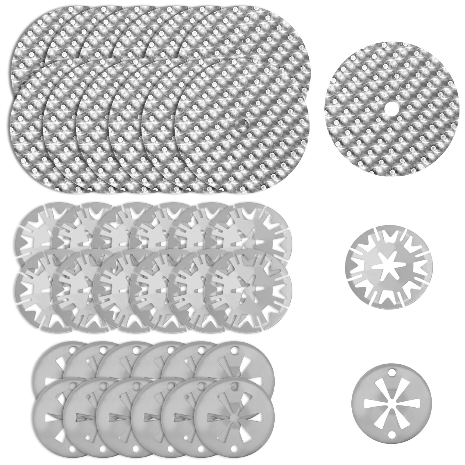 36 Stück Hitzeschutzplatte Reparatursatz für Auto, 30mm Klemmscheiben Hitzeschutzblech, 52mm Reparaturbleche, Hitzeschutzblech Auspuff Reparatursatz Kompatibel mit N90335004 (12 Sets)