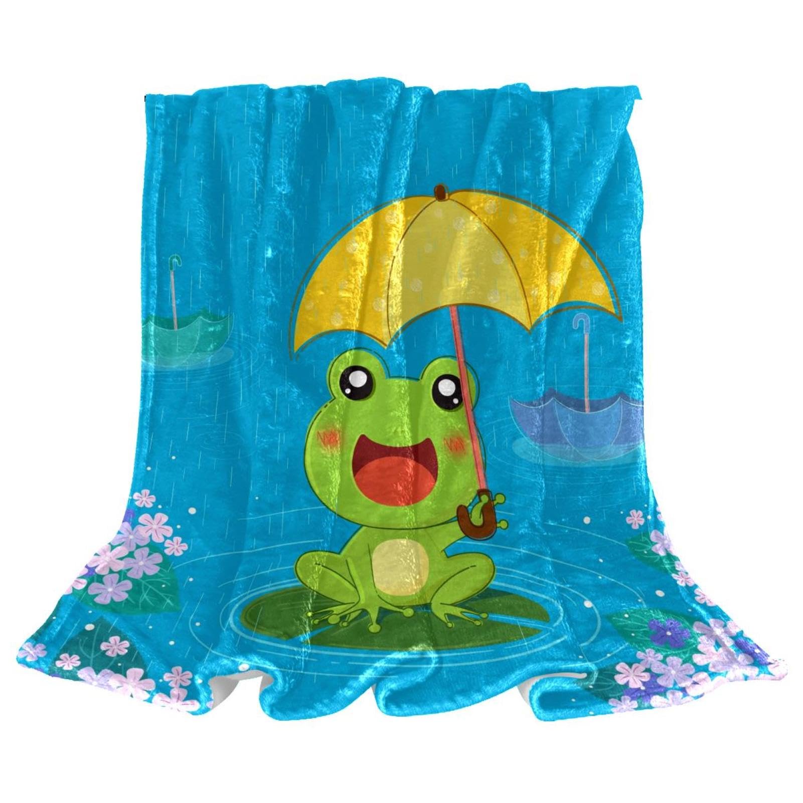 Couverture polaire grenouille grand plaid canapé et lit 150x200