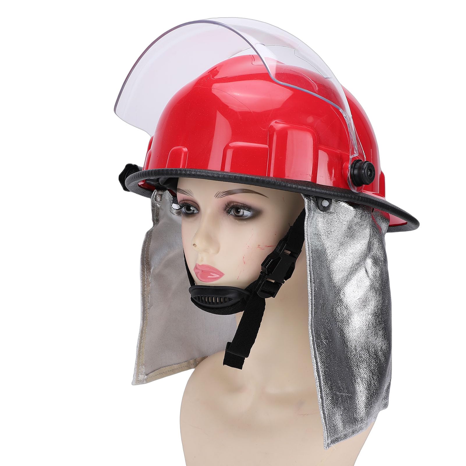 Decumeby Casco di Salvataggio di Emergenza Protezione per la Testa Resistente Agli Urti e Al Calore per Vigile del Fuoco in Rosso