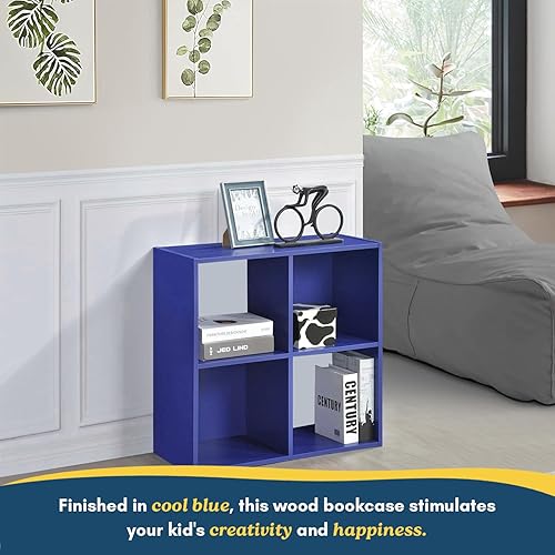 Miniatura 64 de Kings Brand Furniture - Katelyn - Estantería abierta de 4 cubos, organizador de almacenamiento de juguetes para niños (verde)