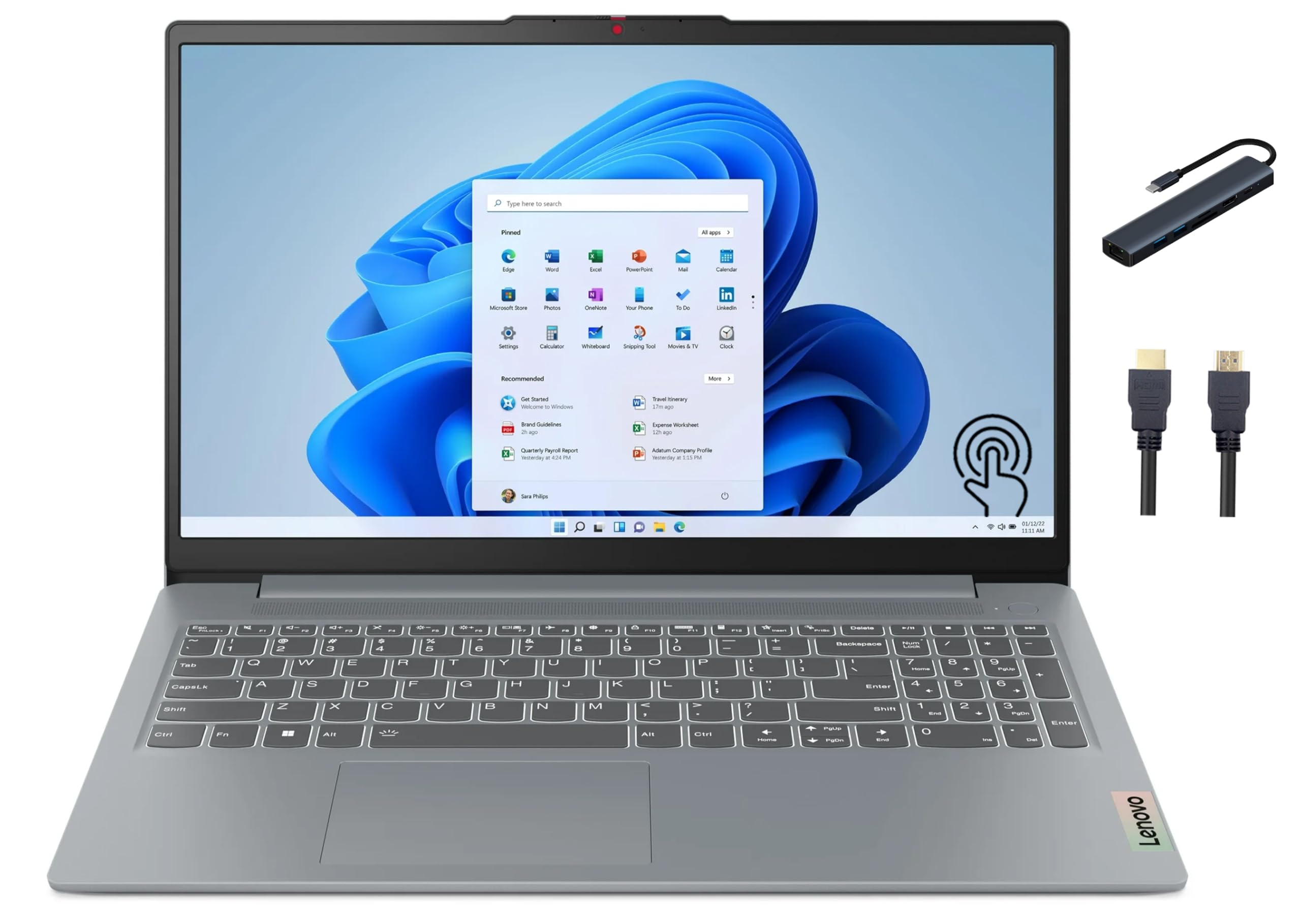 Lenovo IdeaPad Slim3 15.6インチ Lenovo IdeaPad Slim 3 15.6 inch FHD Touchscreen Laptop, AMD Ryzen