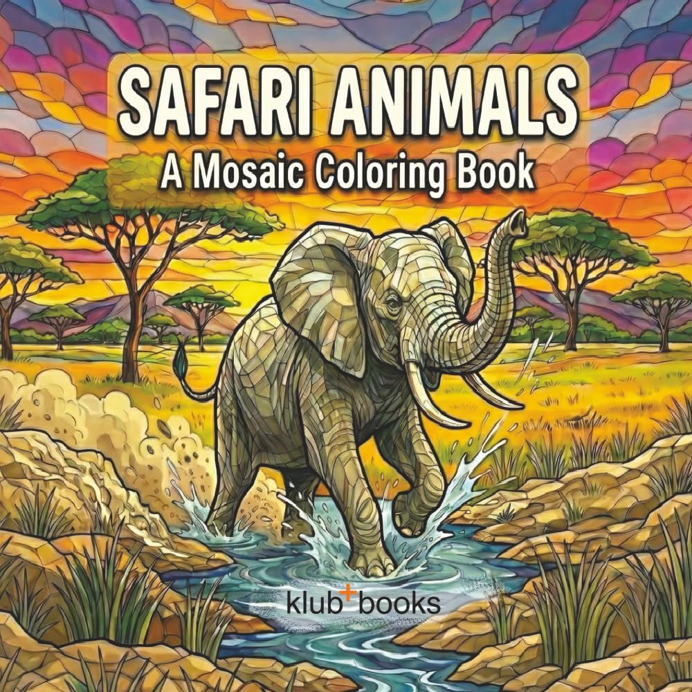 Safari Animals: A Mosaic Coloring Book