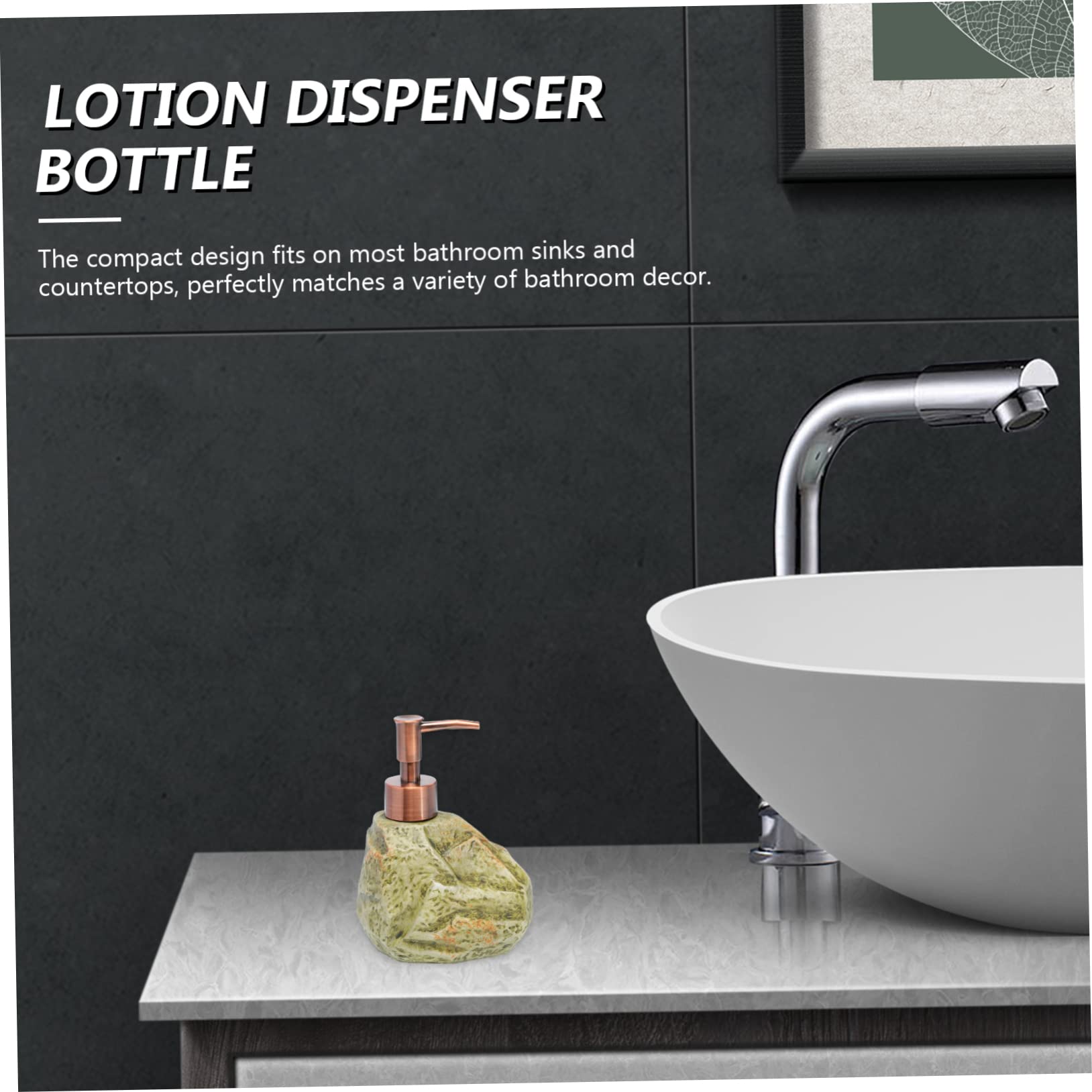 SOLUSTRE Vintage Ceramic Hand Soap Dispenser Travel Shampoo Bottle Lotion Dispenser for Bathroom Toiletry Shampoo Bottles Soap Pump