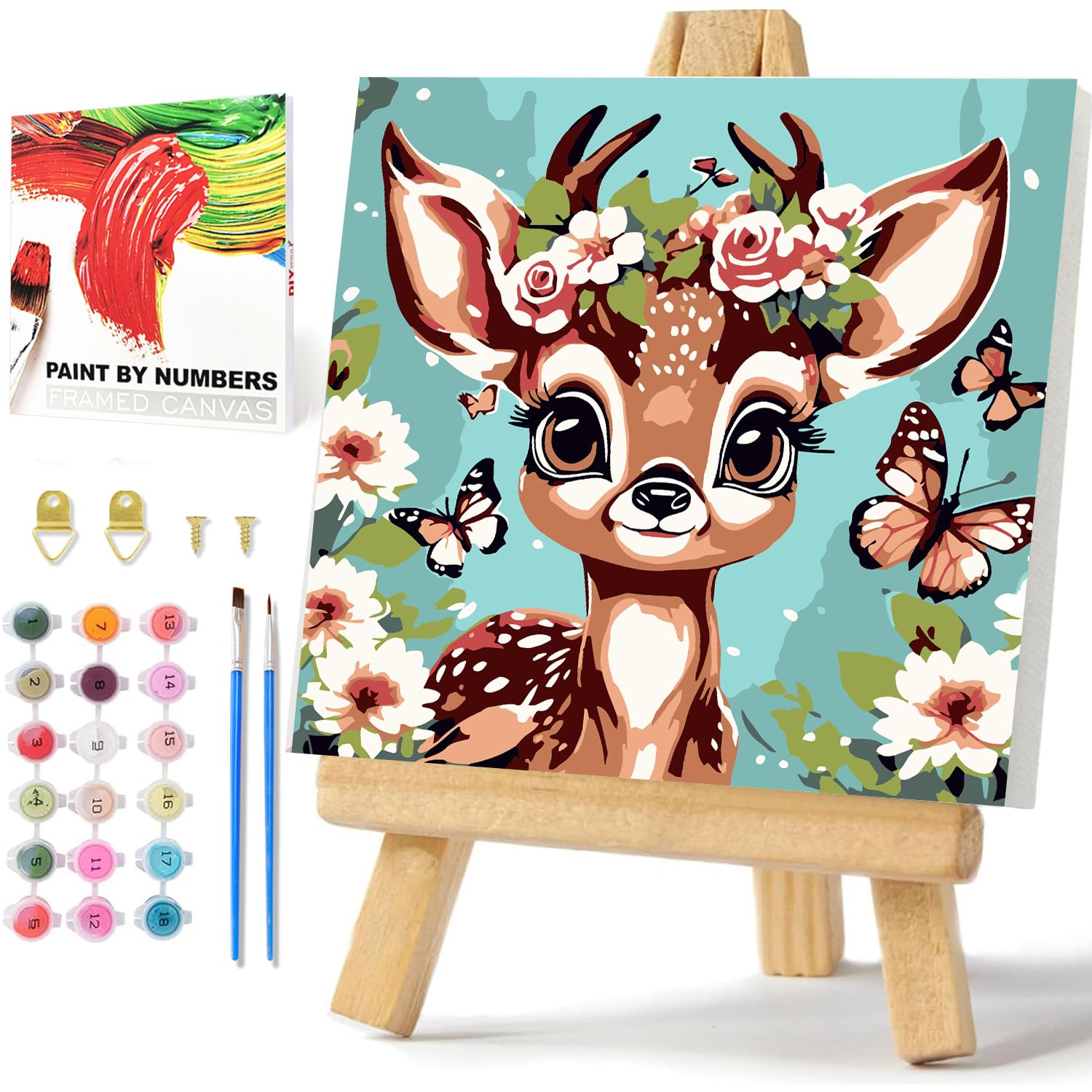 Daisen Art Malen Nach Zahlen Mit Rahmen, Malen Nach Zahlen Tiere, Paint by Numbers Für Geschenk Und Home Decor