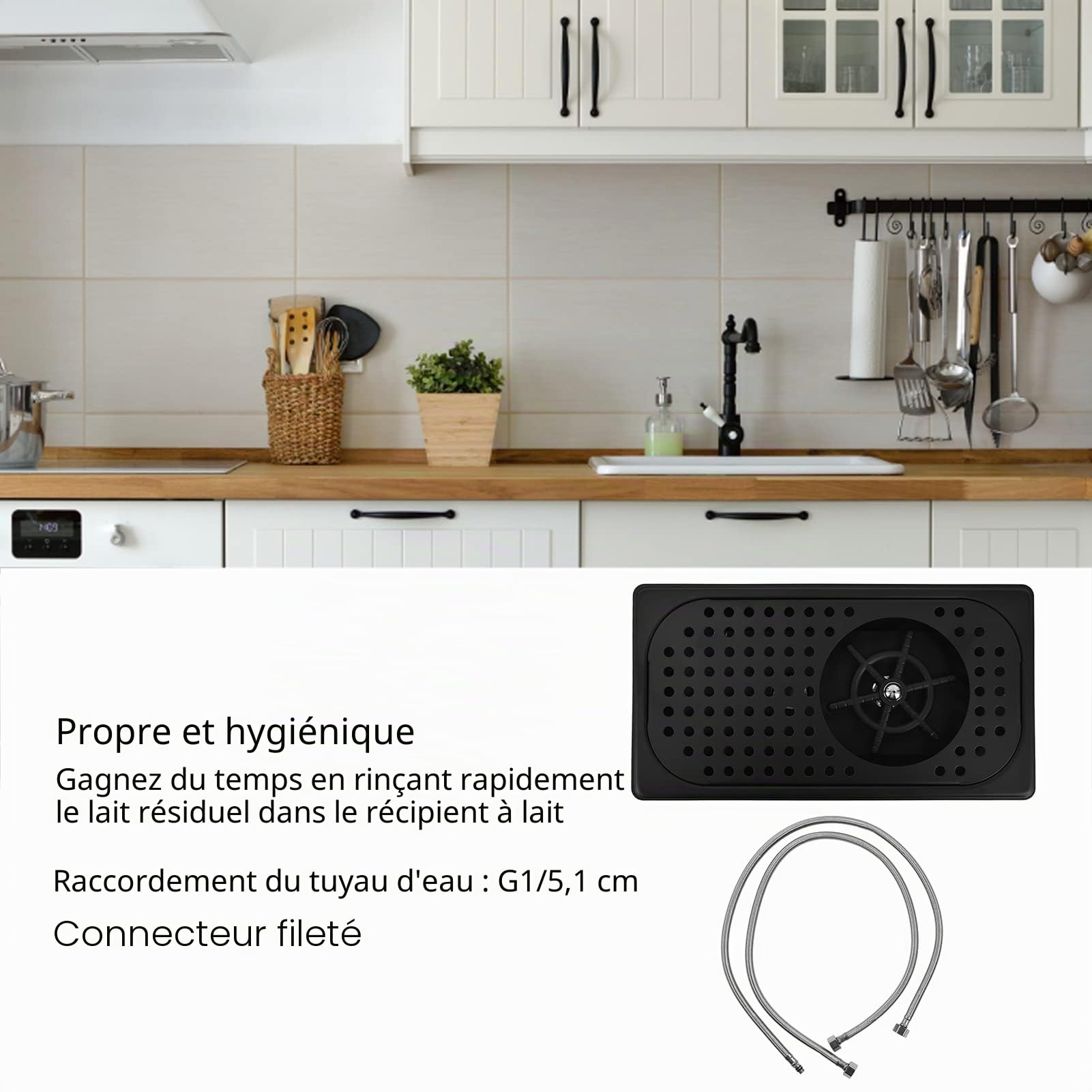 Lave-gobelets, Lave-gobelets Automatique pour évier, Rinceur de Verre de Barre en Acier Inoxydable pour évier, Lave-verre pour évier de Cuisine, Rinceur de Pulvérisateur de Lave-gobelets(#1)