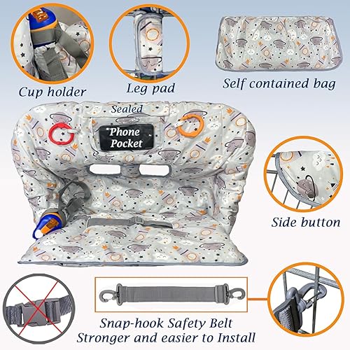 Miniatura 3 de Funda para carrito de compras para bebé, funda para carrito de comestibles para bebé niño y niña, funda para silla alta para bebé y niño, regalo de