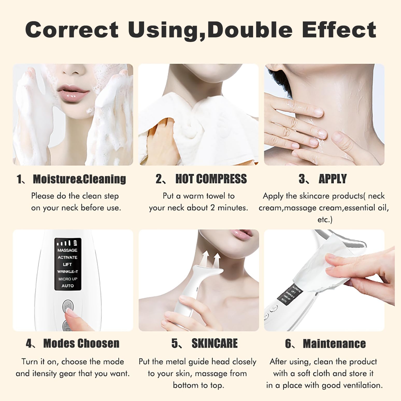 Dispositivo Anti Rughe Viso Dispositivo Massaggio Viso con Lifting Massaggio e LED Apparecchio di Bellezza Elettrico Doppia Mentone Rassodante e Lifting