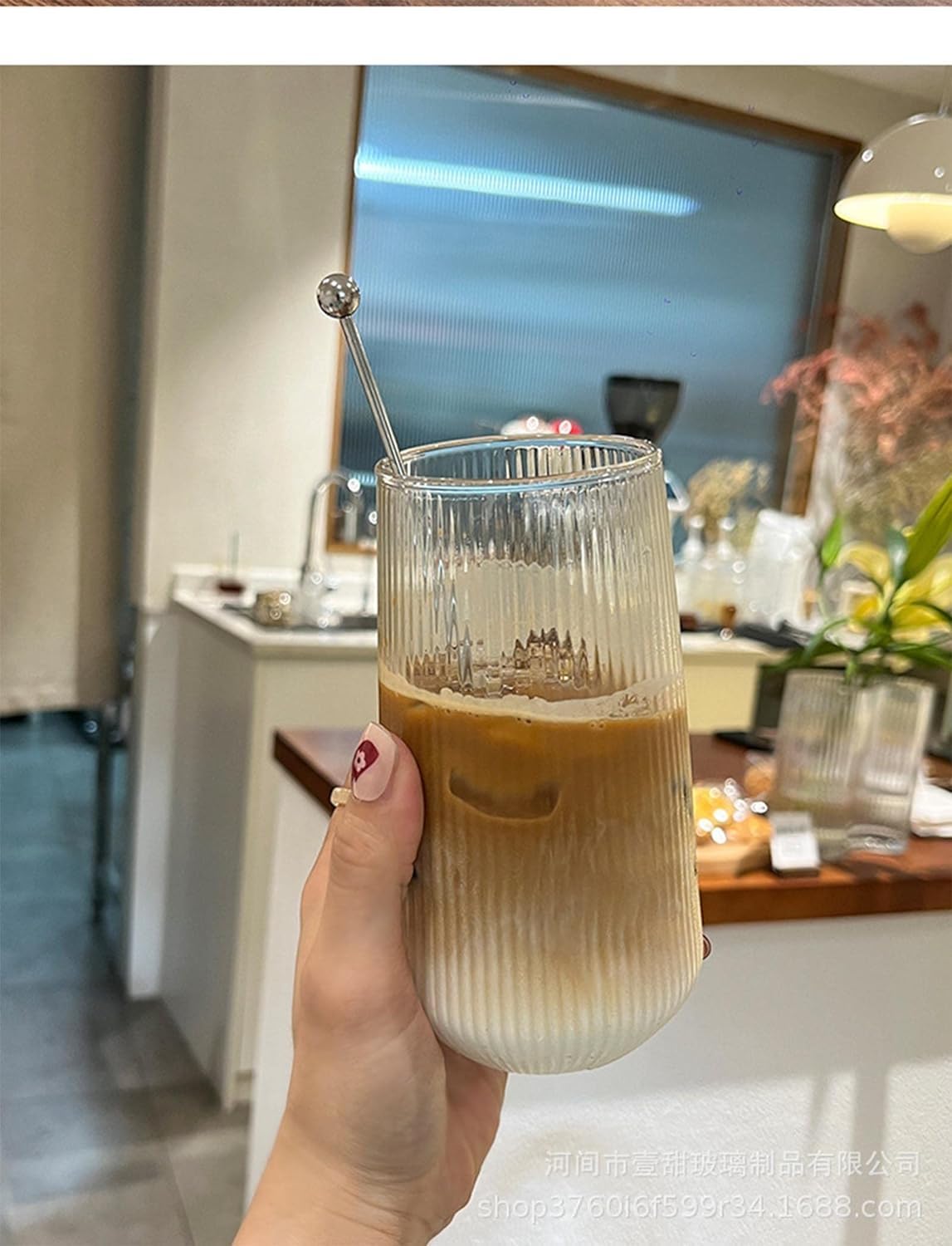 Lot De 4 Verres à Latte Macchiato En Borosilicate – 500 Ml, Transparents, à Motifs Côtelés – Résistants Chaud/froid, Passe Au Lave-vaisselle
