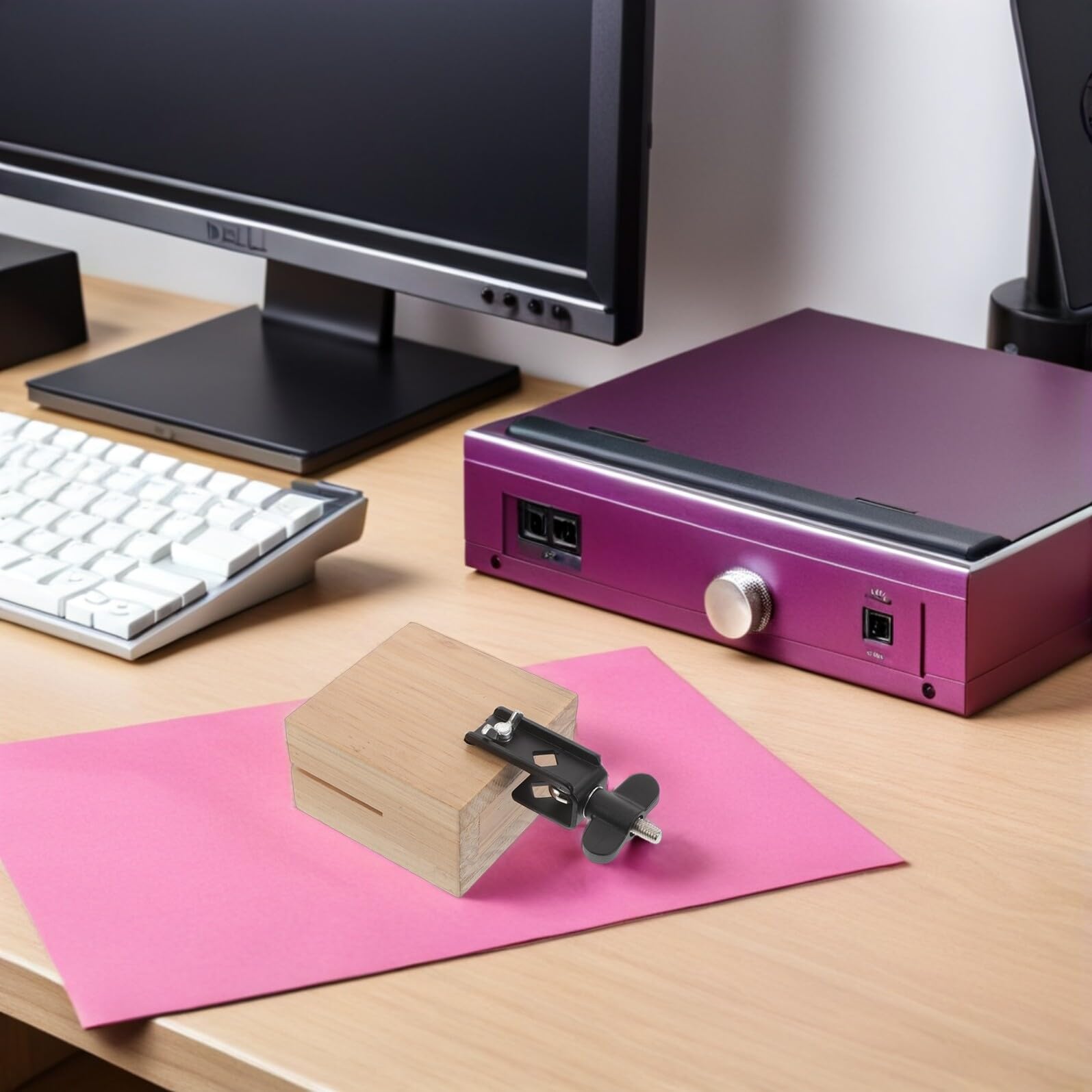 GALPADA Campanaccio in Legno Quadrato Montabile per Batteria Design Portatile e Stile Tradizionale, Accessorio Musicale per Musicisti a Mano e Prove di Gruppo