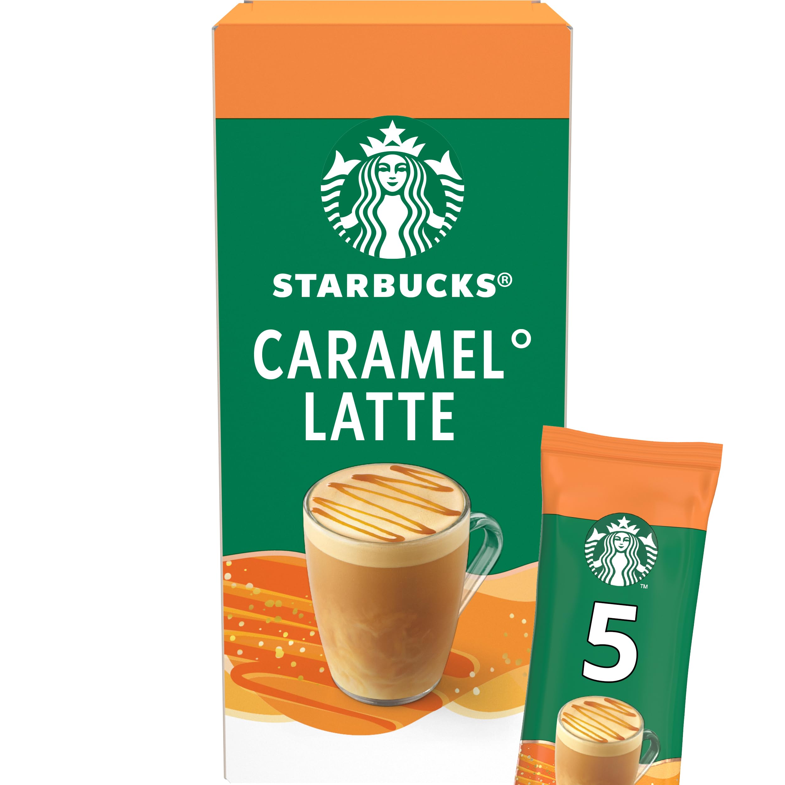 STARBUCKS Caramel Latte Spécialités Instantanées Gourmandes 12 x 5 (60 Sachets)