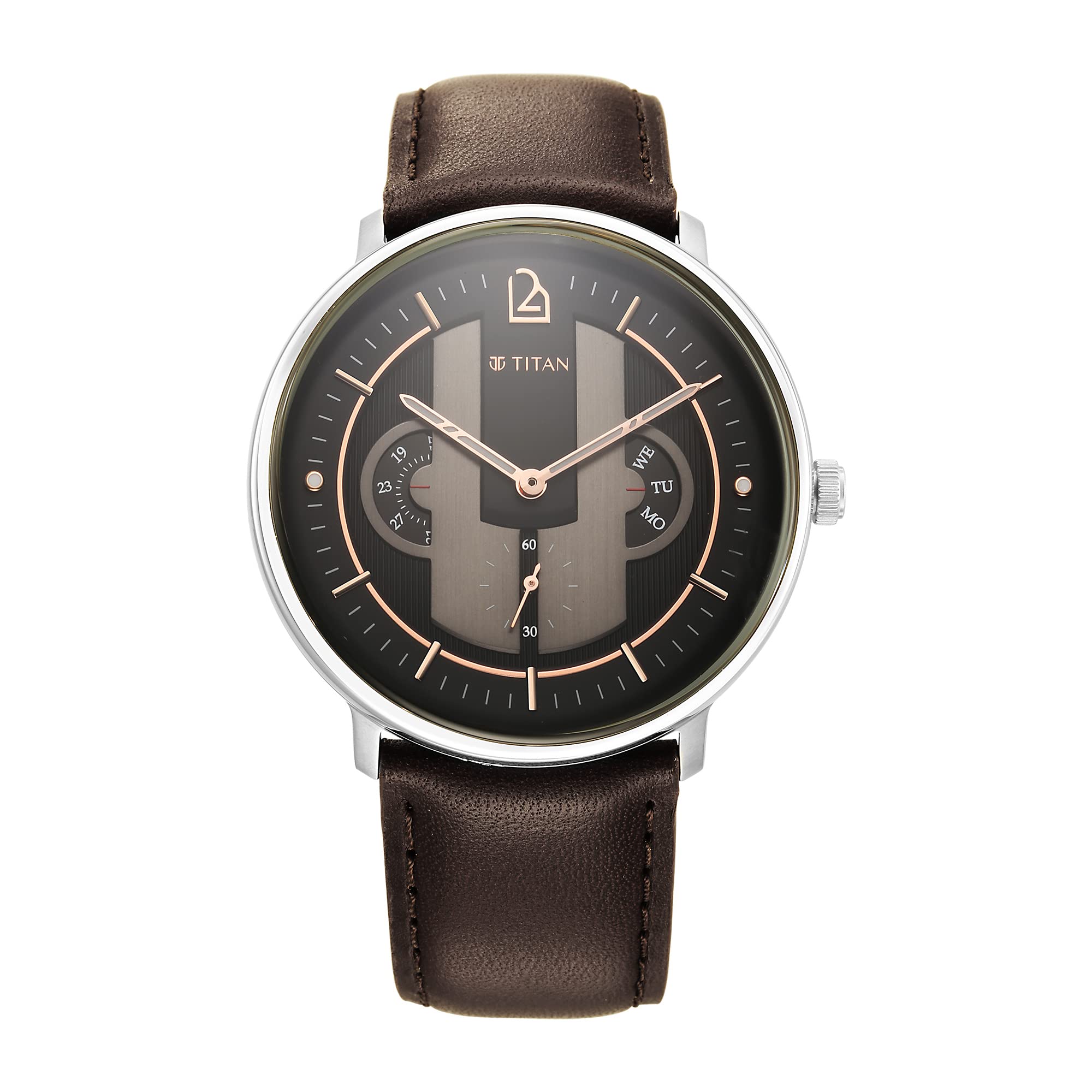 Titan Regalia Quartet Black Dial Quartz Multifunction Leather Strap Watch for Men-1882SL01 (B0BFMDBJZT) Amazon Price History, Amazon Price Tracker