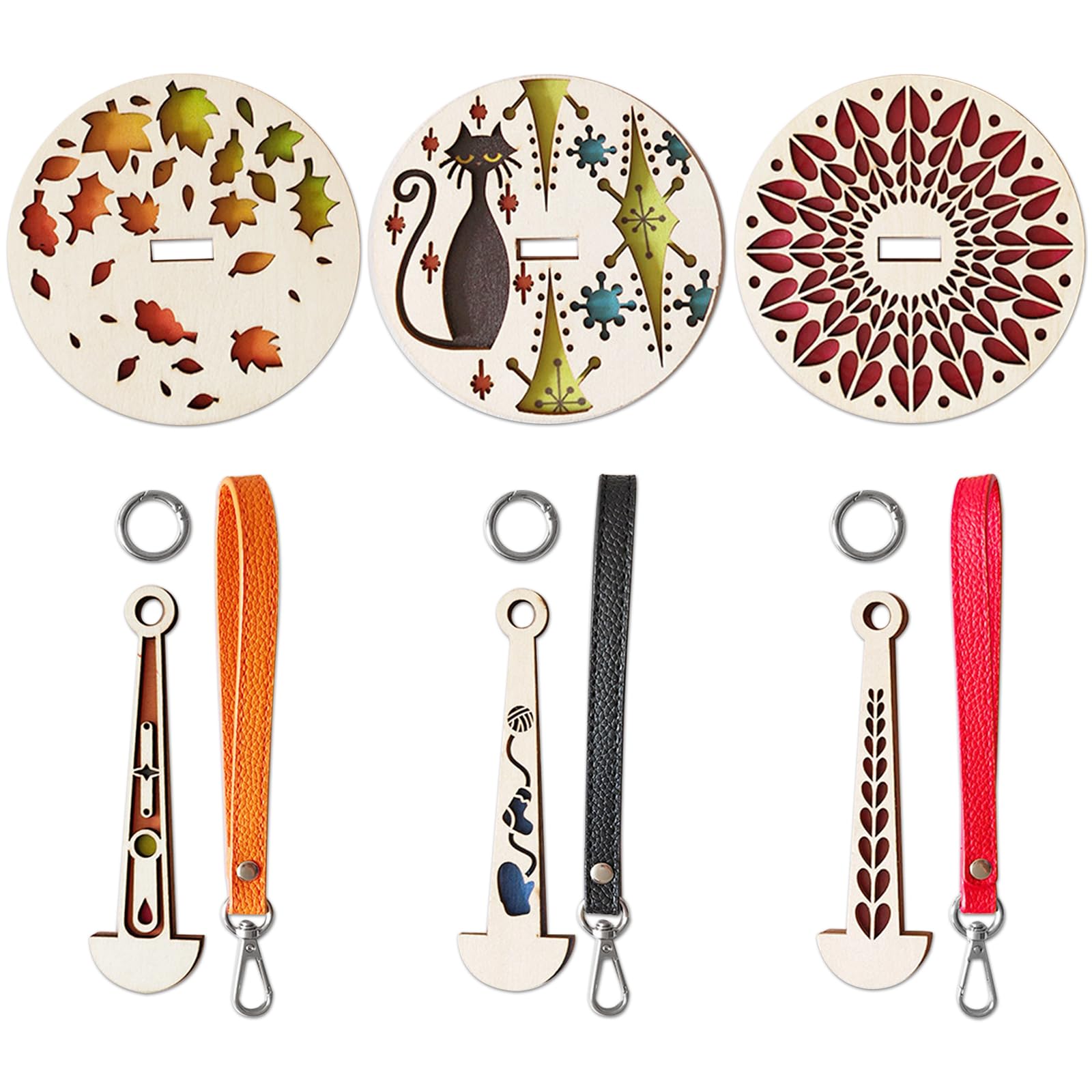 VEOUNDK 3 PCS Portable Wrist Yarn Holders Wooden Yarn Carrier Yarn Spinner for Carrying Yarn On The Go Knitting Supplies for Compilation Enthusiasts