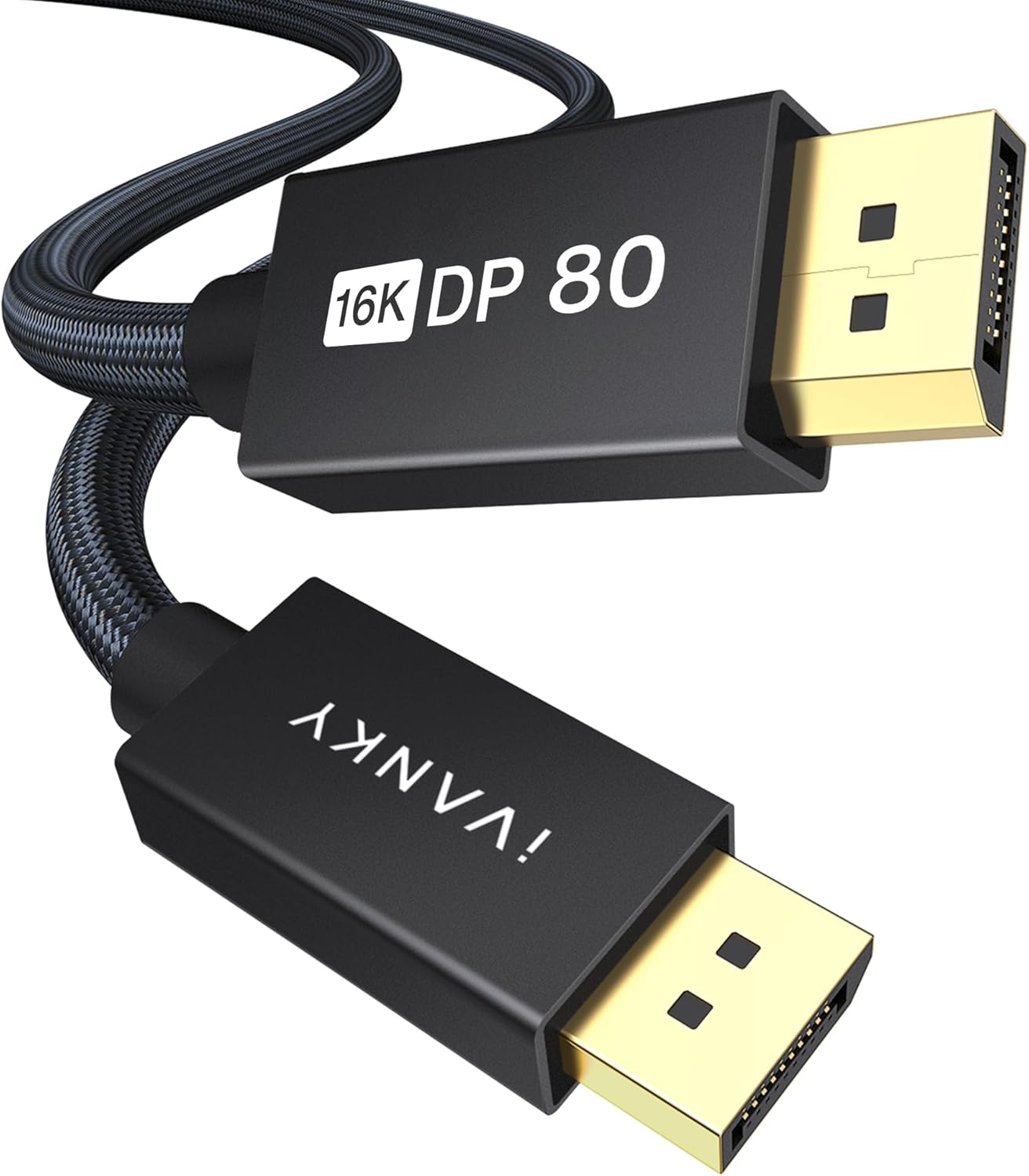IVANKY 80Gbps DisplayPort Cable 2.1, DP Cable 16K Display Port Cord Compatible FreeSync Gaming Monitor 5090 7900XTX, 10FT