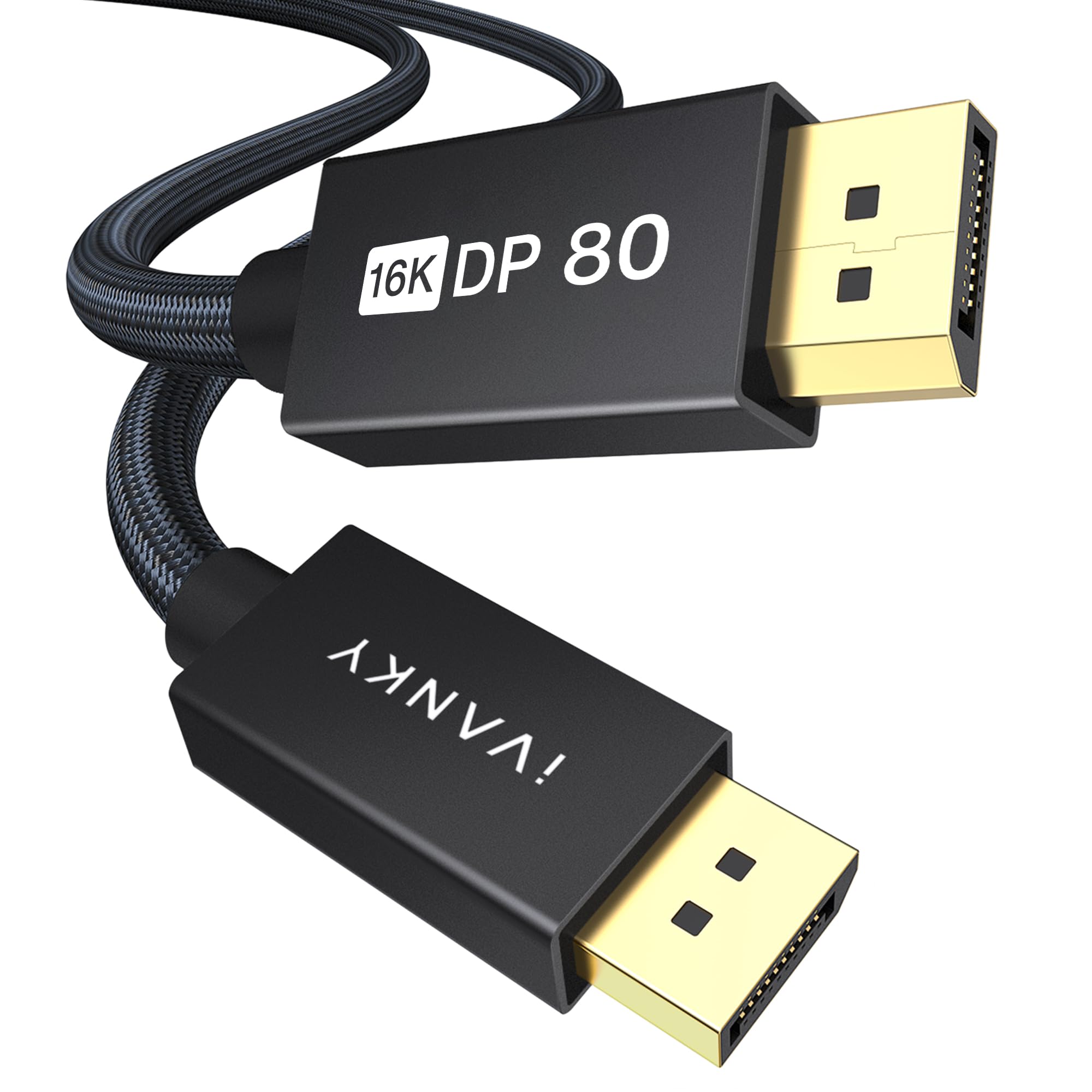 IVANKY 80Gbps DisplayPort Cable 2.1, 16K High Speed DP to DP Cable 9.8FT