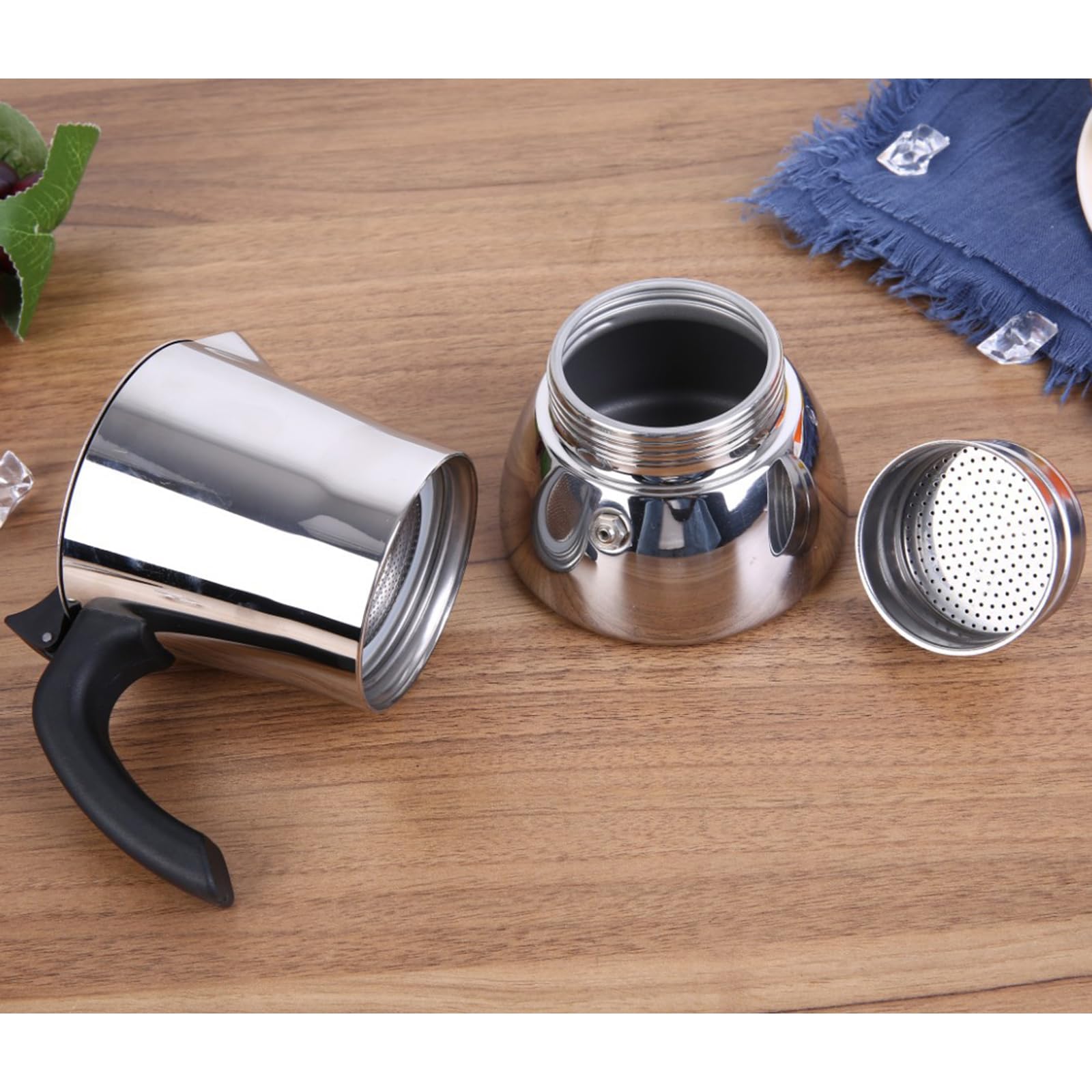 Comodo caffettiera italiana da 200 ml con piano cottura per caffè espresso con robusto acciaio inossidabile 304 per uso domestico